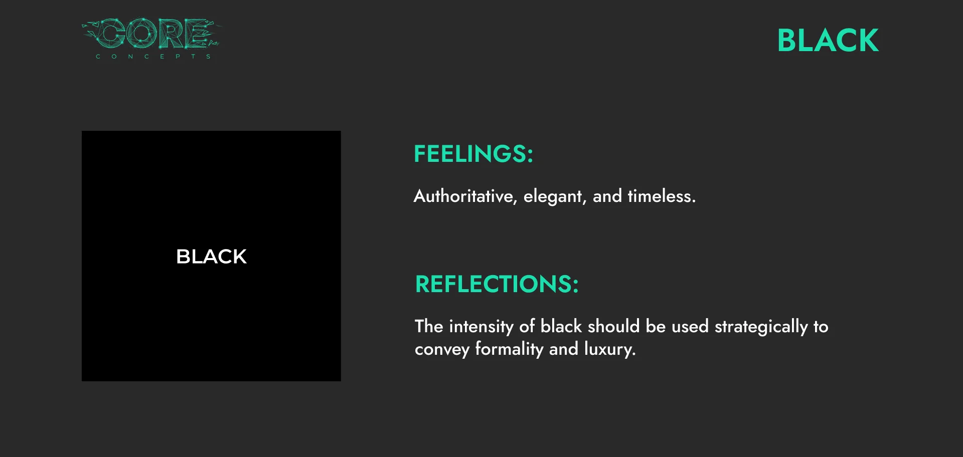 Colour Psychology Black