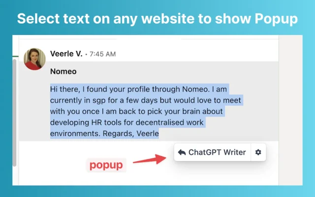 text selection popup text selection popup